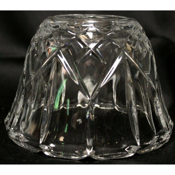 Clear Leaded Crystal Light Covers Star Pattern Molded 4" tall Shade Scallop - Picture 4 of 10